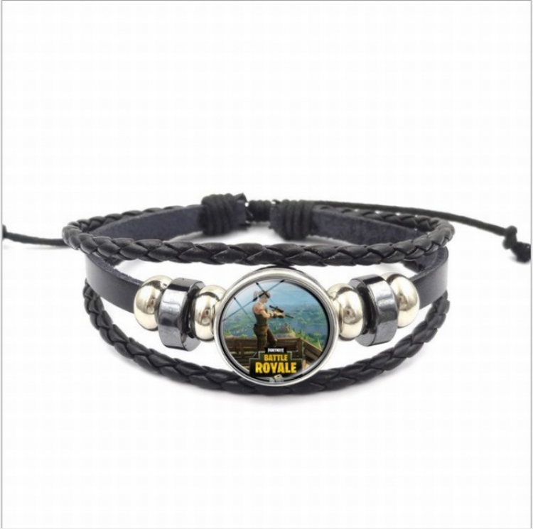 Fortnite XSWX0382-14 Multilayer woven leather bracelet price for 5 pcs 26CM 15G