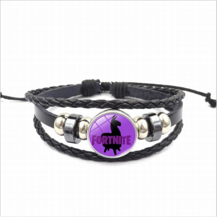 Fortnite XSWX0382-8 Multilayer woven leather bracelet price for 5 pcs 26CM 15G
