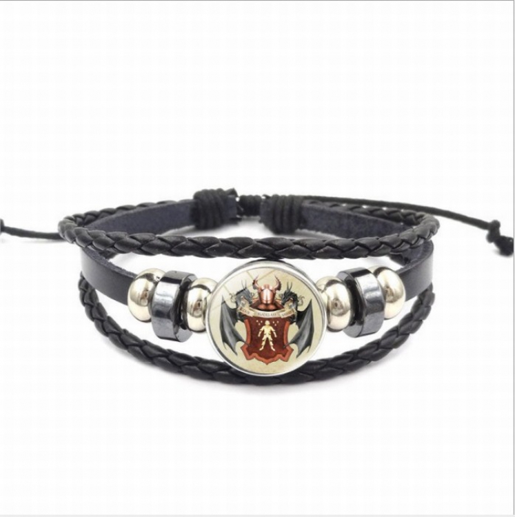 Game of Thrones XL1607 Multilayer woven leather bracelet price for 5 pcs 26CM 15G
