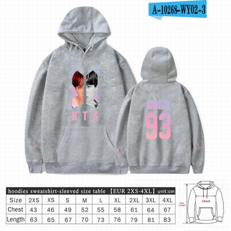 BTS Long sleeve Sweatshirt Hoodie 9 sizes from XXS to XXXXL price for 2 pcs preorder 3 days Style 34