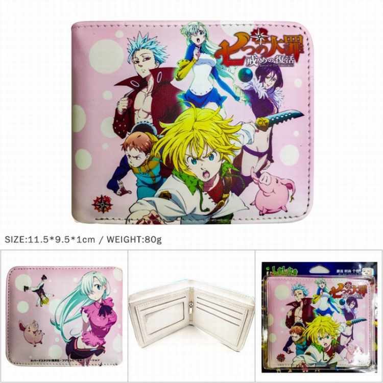 The Seven Deadly Sins Short color picture two fold wallet Purse 11.5X9.5X1CM 80G