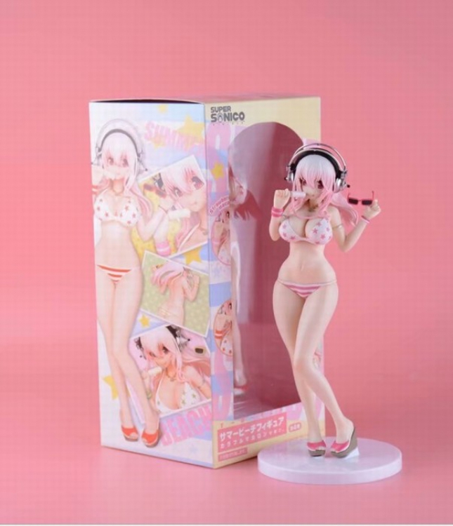 Super Sonico pink Sexy swimsuit Premium Boxed Figure Decoration 20CM 233G a box of 32