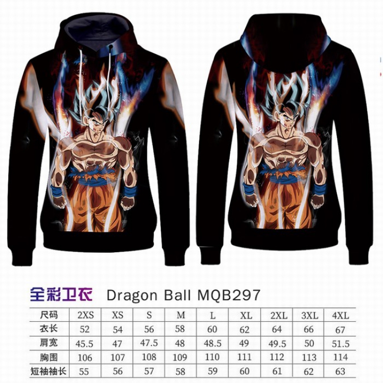 DRAGON BALL Full Color Long sleeve Patch pocket Sweatshirt Hoodie 9 sizes from XXS to XXXXL MQB297