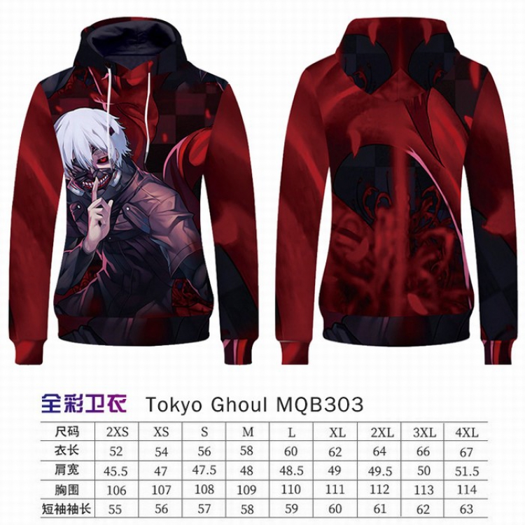 Tokyo Ghoul Full Color Long sleeve Patch pocket Sweatshirt Hoodie 9 sizes from XXS to XXXXL MQB303