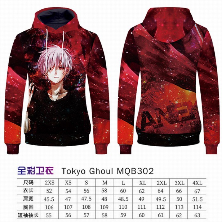 Tokyo Ghoul Full Color Long sleeve Patch pocket Sweatshirt Hoodie 9 sizes from XXS to XXXXL MQB302