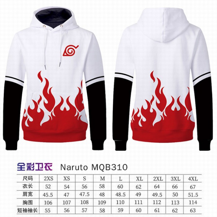 Naruto Full Color Long sleeve Patch pocket Sweatshirt Hoodie 9 sizes from XXS to XXXXL MQB310