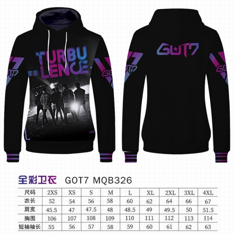 GOT 7  Full Color Long sleeve Patch pocket Sweatshirt Hoodie 9 sizes from XXS to XXXXL MQB326