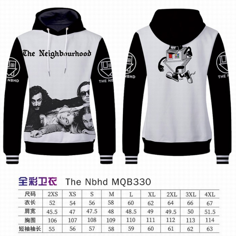 The Nbhd Full Color Long sleeve Patch pocket Sweatshirt Hoodie 9 sizes from XXS to XXXXL MQB330