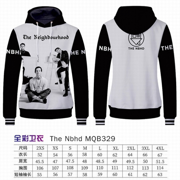 The Nbhd Full Color Long sleeve Patch pocket Sweatshirt Hoodie 9 sizes from XXS to XXXXL MQB329