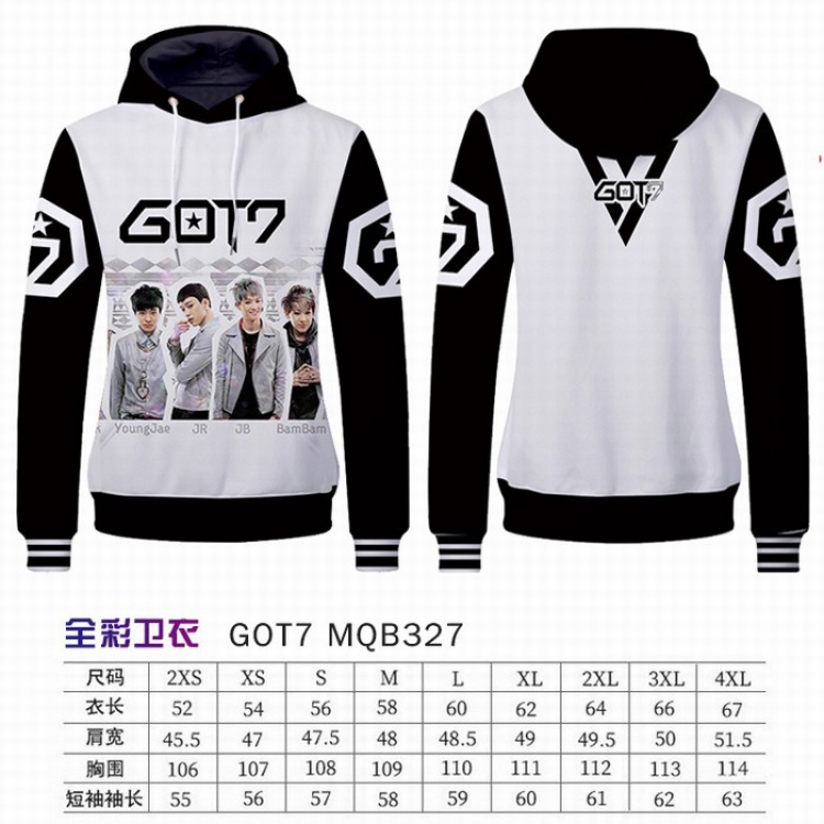 GOT 7  Full Color Long sleeve Patch pocket Sweatshirt Hoodie 9 sizes from XXS to XXXXL MQB327