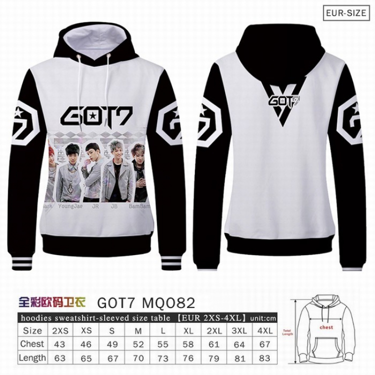 GOT 7 Full Color Patch pocket Sweatshirt Hoodie EUR SIZE 9 sizes from XXS to XXXXL MQO082