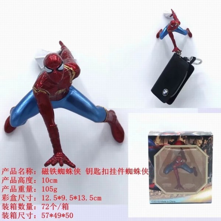 Spiderman magnet Keychain pendant Boxed Figure Decoration 10CM a box of 72