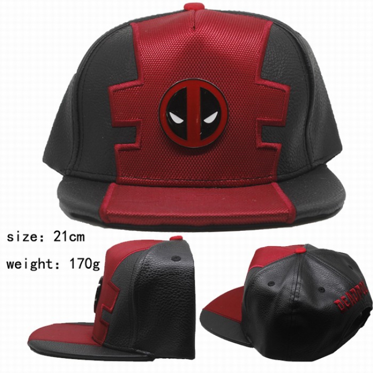 Deadpool Metal logo leather hat 21CM