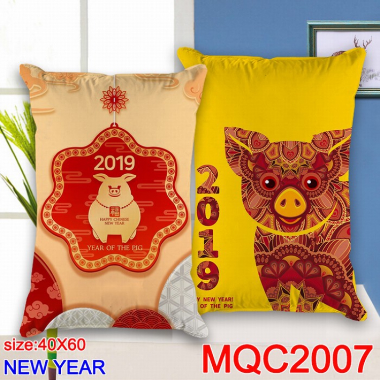 NEW YEAR Double-sided full color Pillow Cushion 40X60CM MQC2007