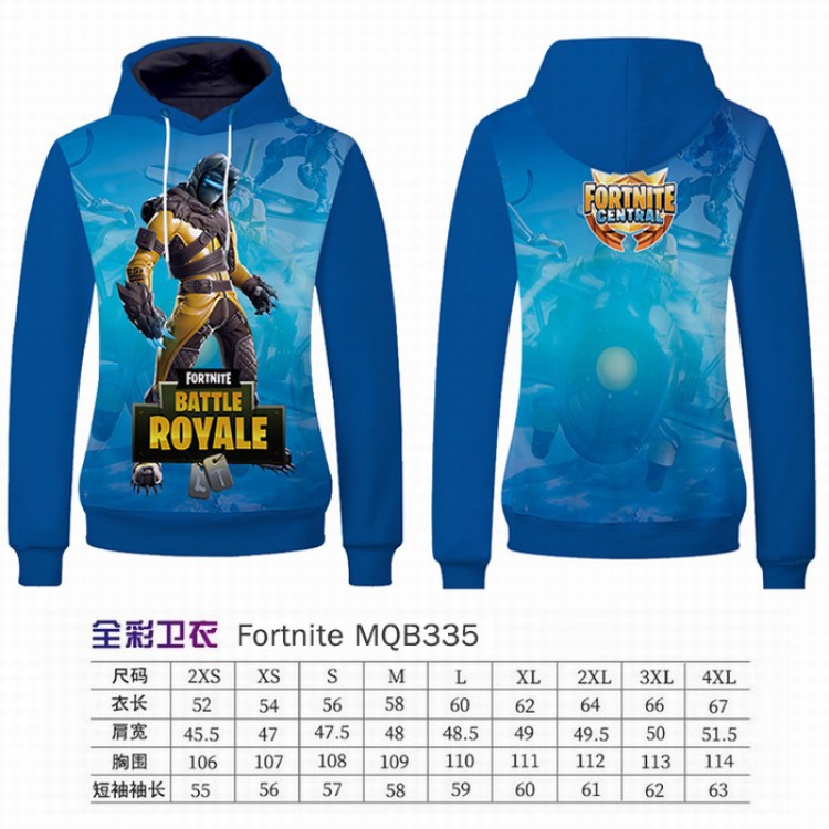Fortnite Full Color Long sleeve Patch pocket Sweatshirt Hoodie 9 sizes from XXS to XXXXL MQB335