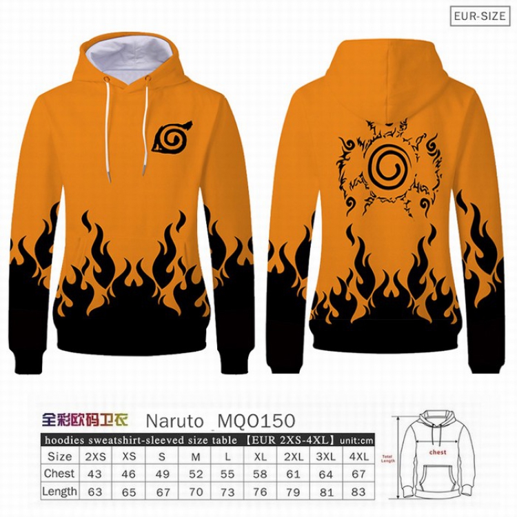 Naruto Full Color Patch pocket Sweatshirt Hoodie EUR SIZE 9 sizes from XXS to XXXXL MQO0150
