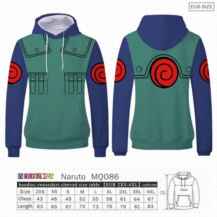 Naruto Full Color Patch pocket Sweatshirt Hoodie EUR SIZE 9 sizes from XXS to XXXXL MQO086