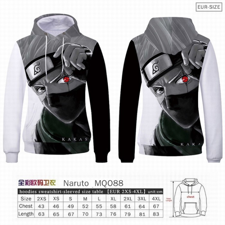 Naruto Full Color Patch pocket Sweatshirt Hoodie EUR SIZE 9 sizes from XXS to XXXXL MQO088