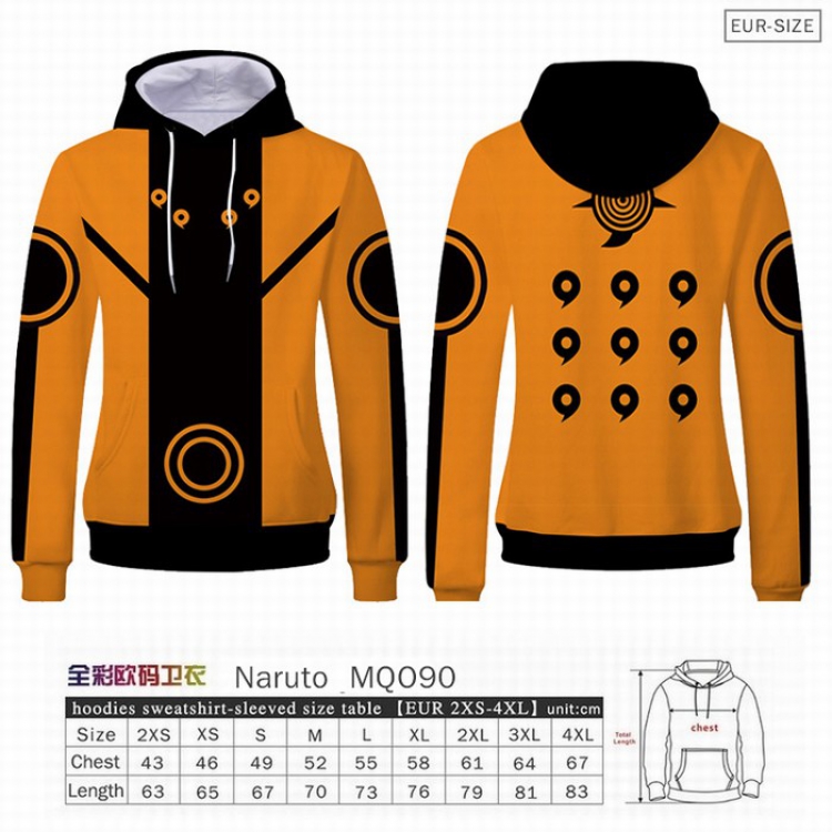 Naruto Full Color Patch pocket Sweatshirt Hoodie EUR SIZE 9 sizes from XXS to XXXXL MQO091