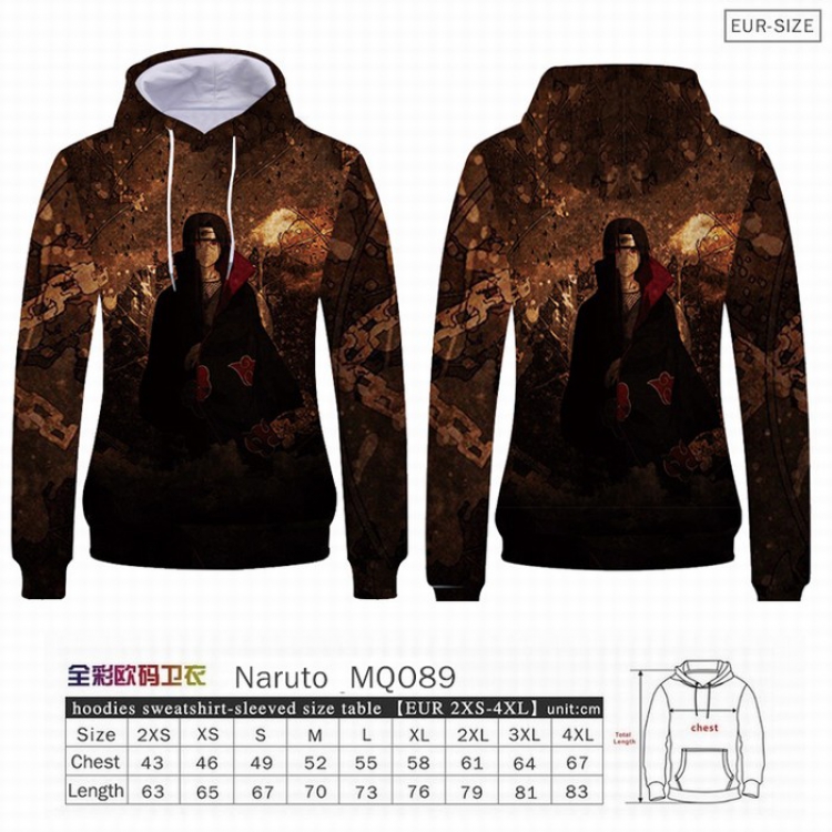 Naruto Full Color Patch pocket Sweatshirt Hoodie EUR SIZE 9 sizes from XXS to XXXXL MQO089