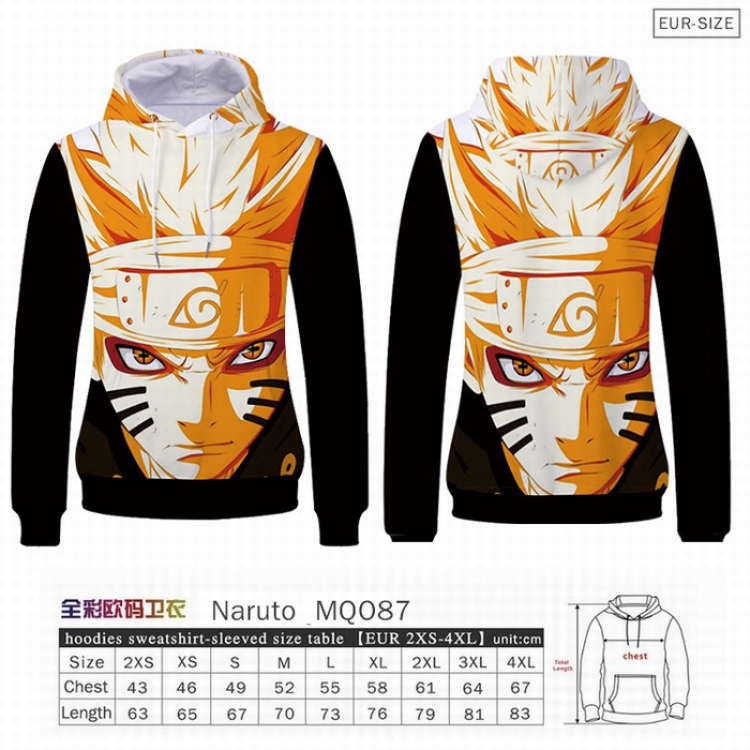 Naruto Full Color Patch pocket Sweatshirt Hoodie EUR SIZE 9 sizes from XXS to XXXXL MQO087