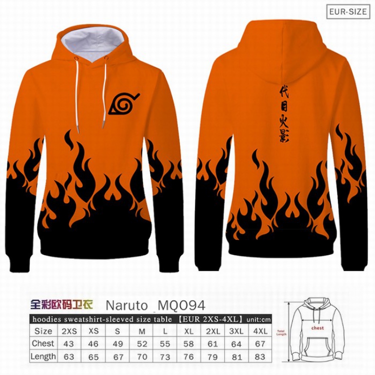 Naruto Full Color Patch pocket Sweatshirt Hoodie EUR SIZE 9 sizes from XXS to XXXXL MQO094