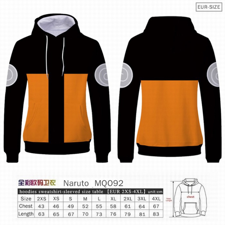 Naruto Full Color Patch pocket Sweatshirt Hoodie EUR SIZE 9 sizes from XXS to XXXXL MQO092