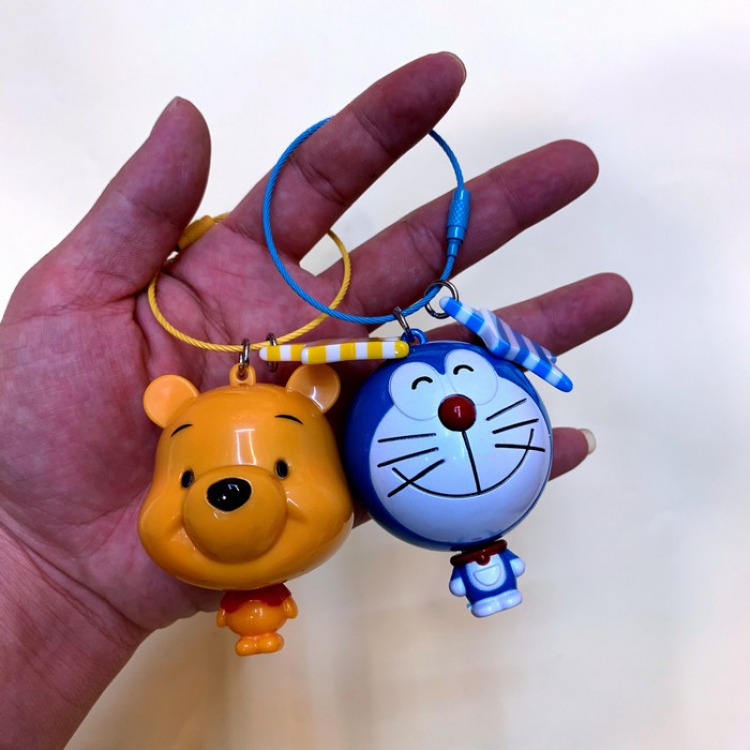 Winnie the pooh Robot cat Cartoon color buckle tape measure Keychain pendant price for 2 pcs