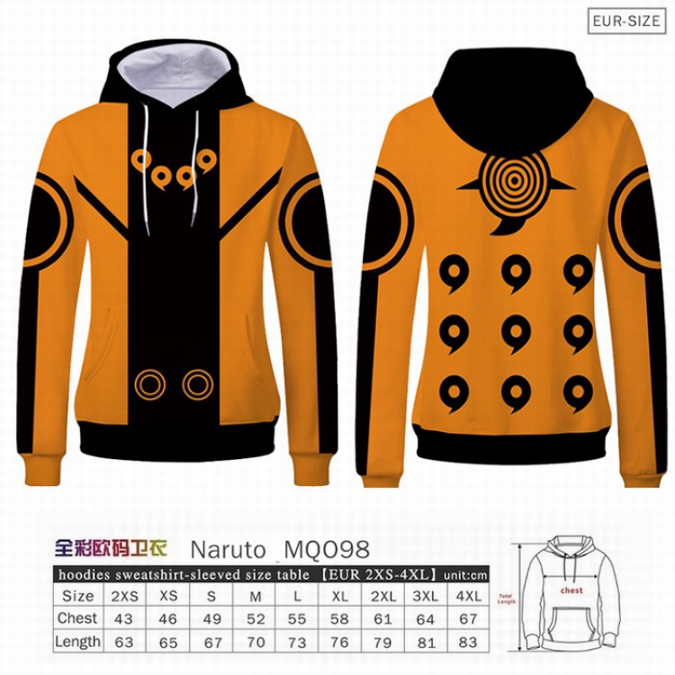 Naruto Full Color Patch pocket Sweatshirt Hoodie EUR SIZE 9 sizes from XXS to XXXXL MQO098