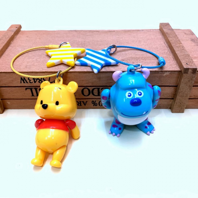Winnie the Pooh Cartoon color buckle Active bear Keychain pendant price for 2 pcs