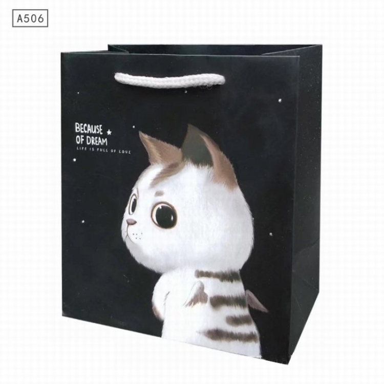 Cute cat A506 Paper bag Gift bag Hand bag price for 12 pcs 13.3X15X7.5CM