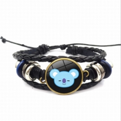 BTS BT21 Multilayer woven leat...