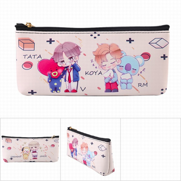 BTS BT21 TATA KOYA Zipper PU pencil case 20X9CM 20G