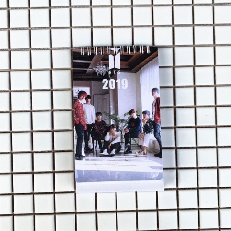 BTS 2019BTS Calendar Annual calendar OPP bag 14 double-sided printing 11X18.5CM 120G