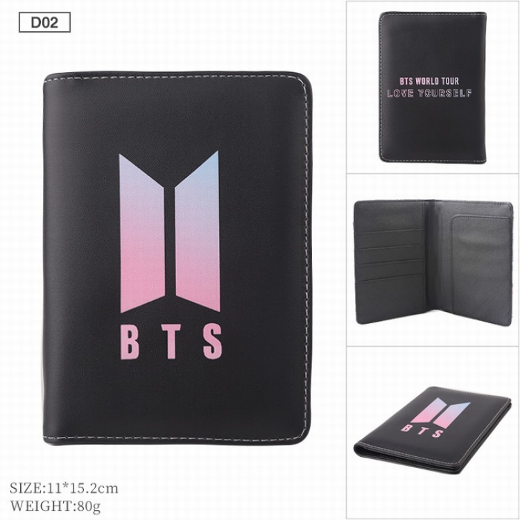 BTS PU leather multi-function travel ticket holder passport protector D02