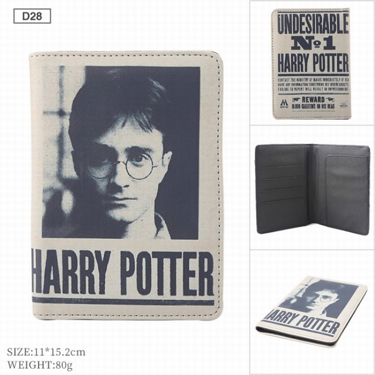 Harry Potter PU leather multi-function travel ticket holder passport protector D28