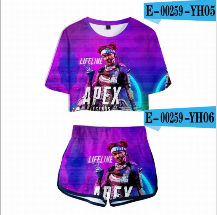 Apex Legends Women's two-piece short-sleeved T-shirt shorts price for 2 set 6 sizes from  XS-XXL E-00259