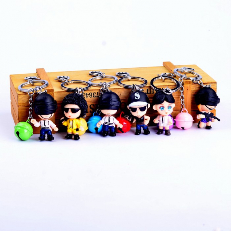 Playerunknowns Batt a set of 6 models With bell keychain pendant