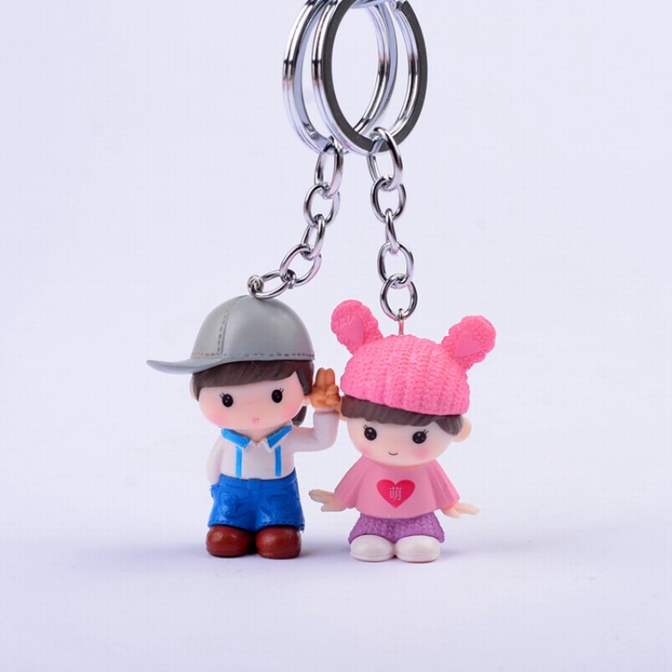 Cute Q version cartoon character Couple Keychain pendant price for 2 pcs Style Q