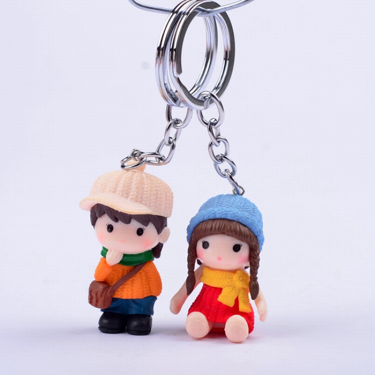 Cute Q version cartoon character Couple Keychain pendant price for 2 pcs Style F
