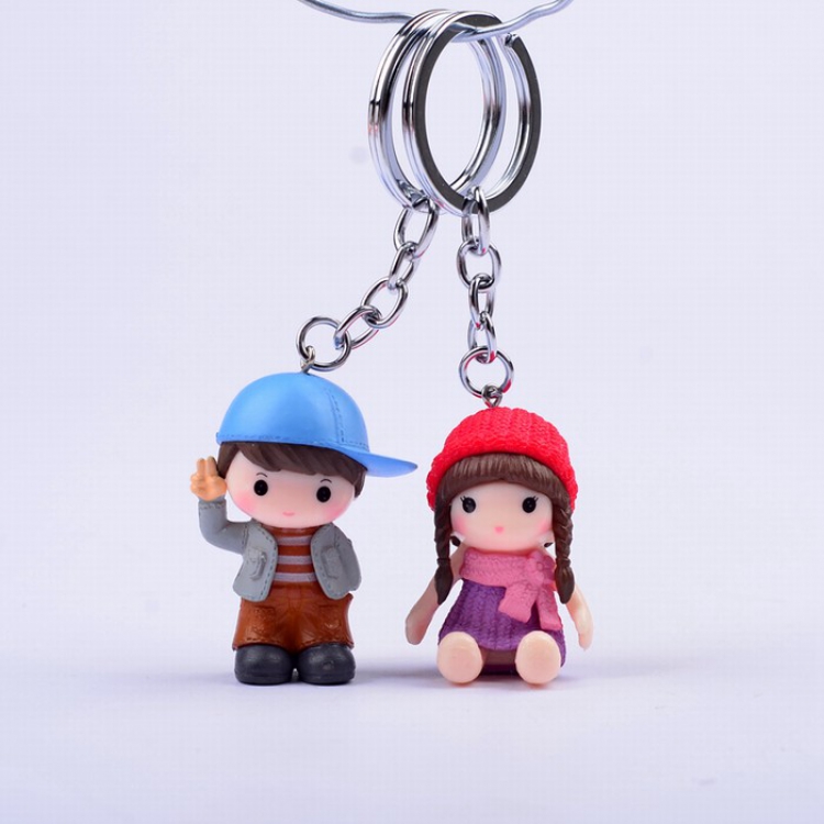 Cute Q version cartoon character Couple Keychain pendant price for 2 pcs Style E