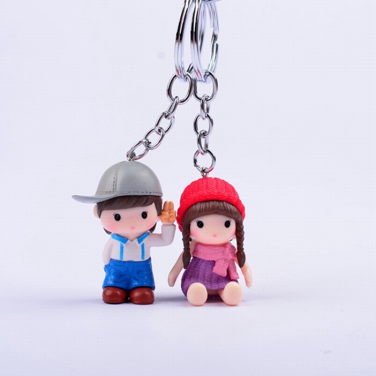 Cute Q version cartoon character Couple Keychain pendant price for 2 pcs Style D