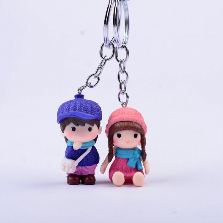 Cute Q version cartoon character Couple Keychain pendant price for 2 pcs Style B