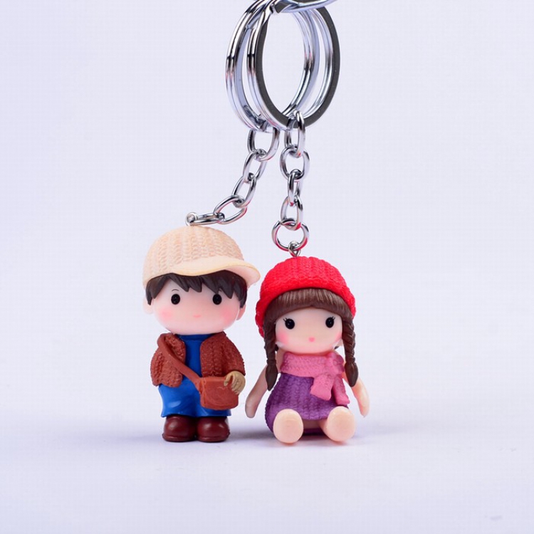 Cute Q version cartoon character Couple Keychain pendant price for 2 pcs Style C
