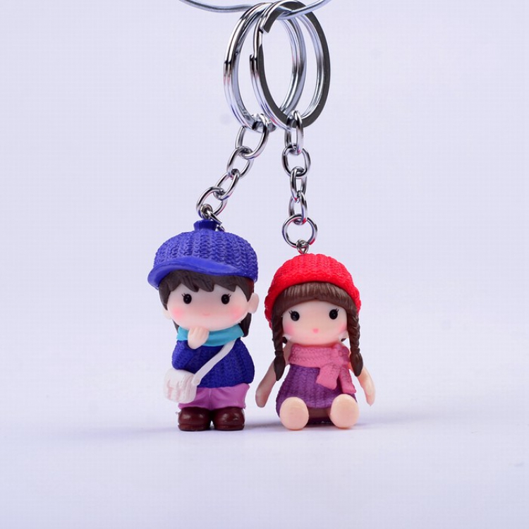 Cute Q version cartoon character Couple Keychain pendant price for 2 pcs Style A
