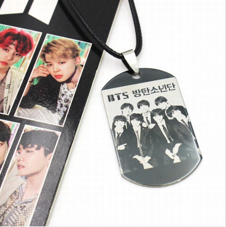 BTS photo Square card Necklace pendant price for 5 pcs 45 5CM Style A