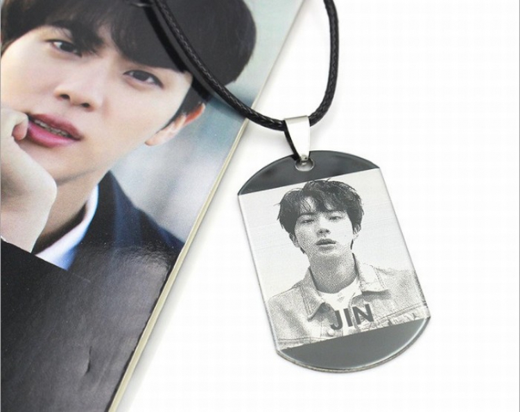 BTS photo Square card Necklace pendant price for 5 pcs 45 5CM Style F