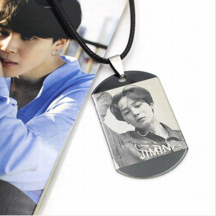 BTS photo Square card Necklace pendant price for 5 pcs 45 5CM Style G