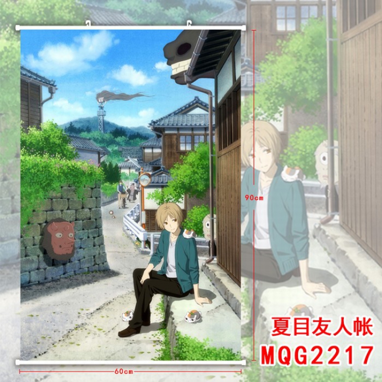 Natsume_Yuujintyou White plastic pole cloth painting Wall Scroll 60X90CM MQG2217