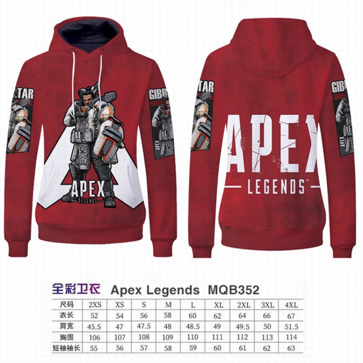 Apex Legends Full Color Long sleeve Patch pocket Sweatshirt Hoodie 9 sizes from XXS to XXXXL MQB352